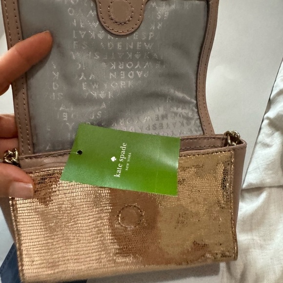 New - Kate Spade mini metallic in champagne gold shoulder bag - Picture 5 of 8
